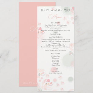 Softness Tea Roses Wedding Menu