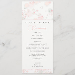 Softness Tea Roses Wedding Program