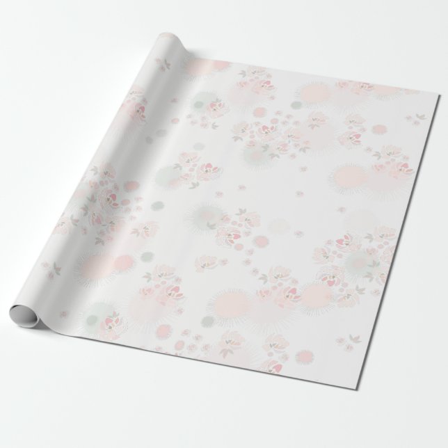 Softness Tea Roses Wrapping Paper (Unrolled)