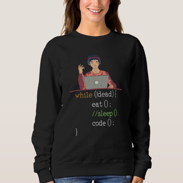 Software Developer Binary Computer Science  Progra Sweatshirt (Front)