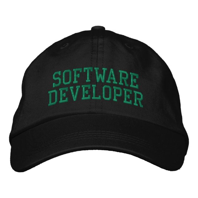 Software Developer Computer Programmer Typography  Embroidered Hat (Front)