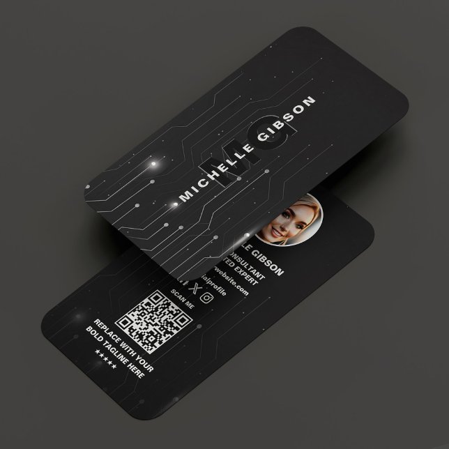 Software Developer Engineer Black Silver Modern Business Card (Software Developer Engineer Black Silver Modern Business Card
)