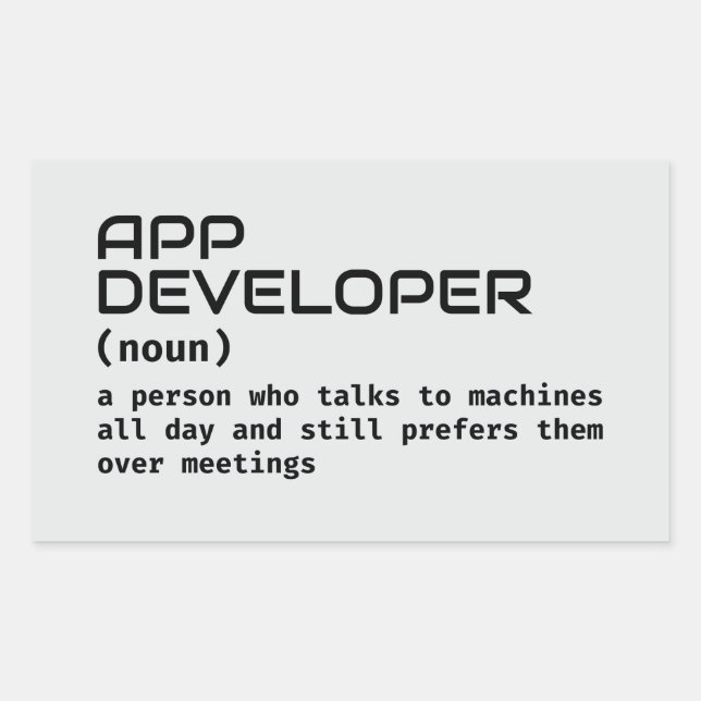 Software Developer Funny Definition Sticker (Front)