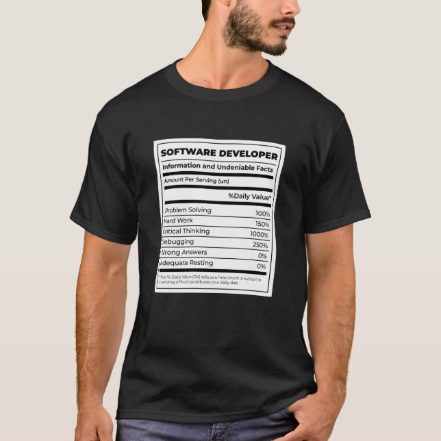 Software Developer Funny neutritunal T-Shirt (Front)