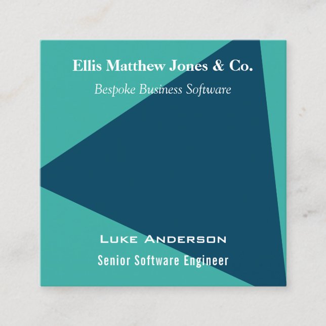 Software Developer Geometric QR Code Customisable Square Business Card (Front)