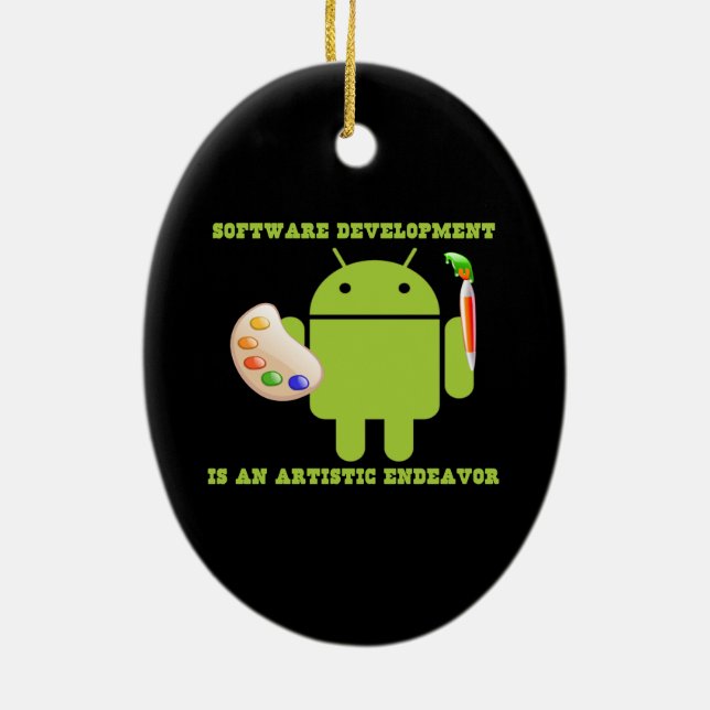 Software Development Is An Artistic Endeavour Ceramic Ornament (Back)