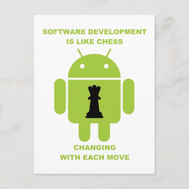 Software Development Is Like Chess Changing Move Postcard (Front)