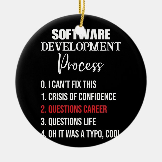 Software Development Process Python Programmer Ceramic Ornament (Front)