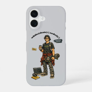 Software Engineer Coder Who Goes Skateboarding URM iPhone 16 Case
