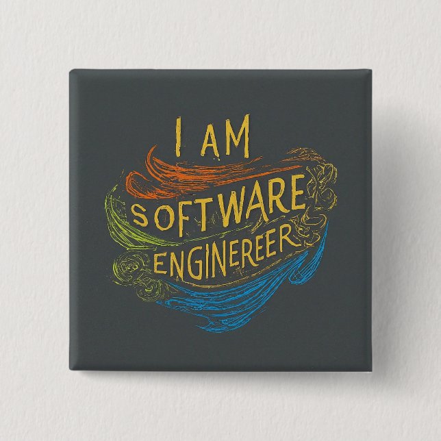 Software Engineer-Designed 2 Inch Square Button (Front)