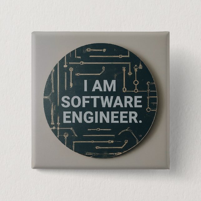 Software Engineer-Designed Square 2 Inch Square Button (Front)