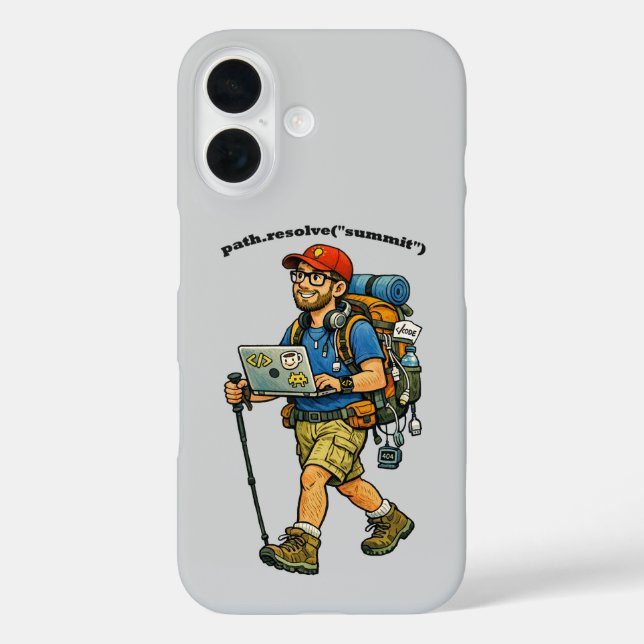 Software Engineer Going Hiking with a Backpack URM Case-Mate iPhone Case (Back)