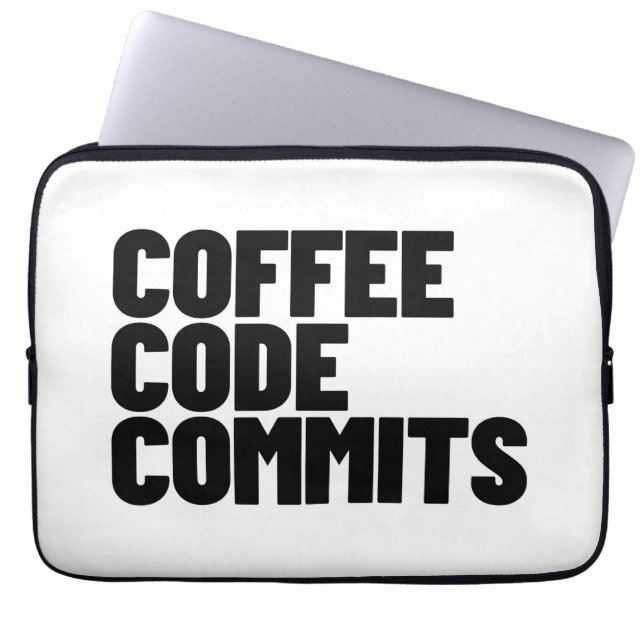 Software Engineer Life - Coffee Code Commits Devel Laptop Sleeve (Front)