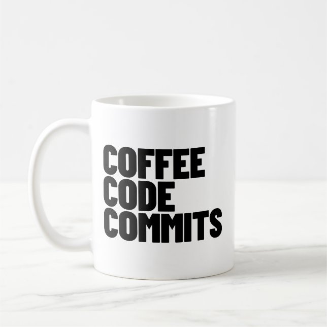 Software Engineer Life - Coffee Code Commits Devel Mug (Left)