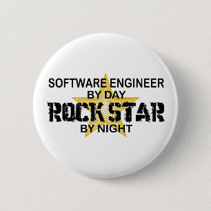 Software Engineer Rock Star by Night 2 Inch Round Button