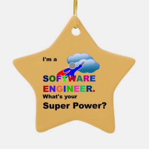Software Engineer Superhero Ceramic Ornament