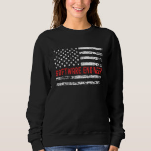 Software Engineer USA Flag Profession Retro Job Ti Sweatshirt