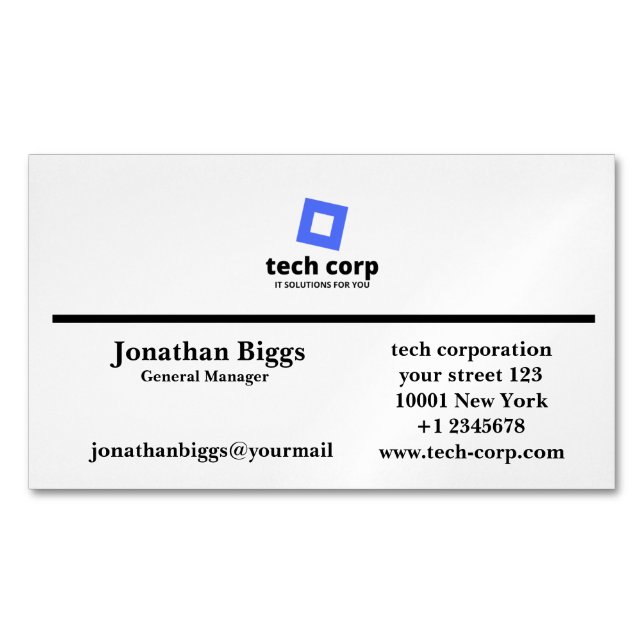  Software IT Company Modern Design Magnetic Business Card (Front)