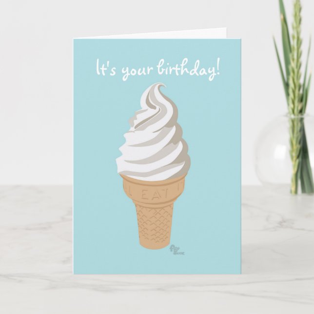 Softy Cone Birthday Card (Front)