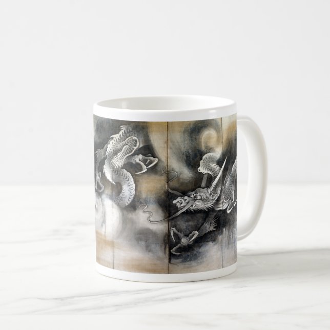 Soga Nichokuan Dragon and Tiger Coffee Mug (Front Right)