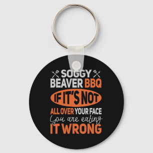 Soggy Beaver Bbq Shirt 3 Keychain