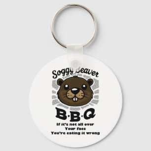 Soggy Beaver Byrbecue Bbq Beaver Owner Summer  Keychain