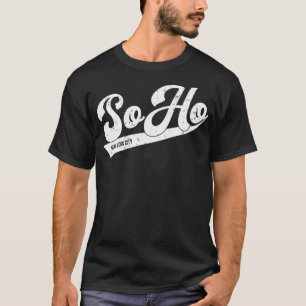 Soho New York City Typographic Distressed Design  T-Shirt