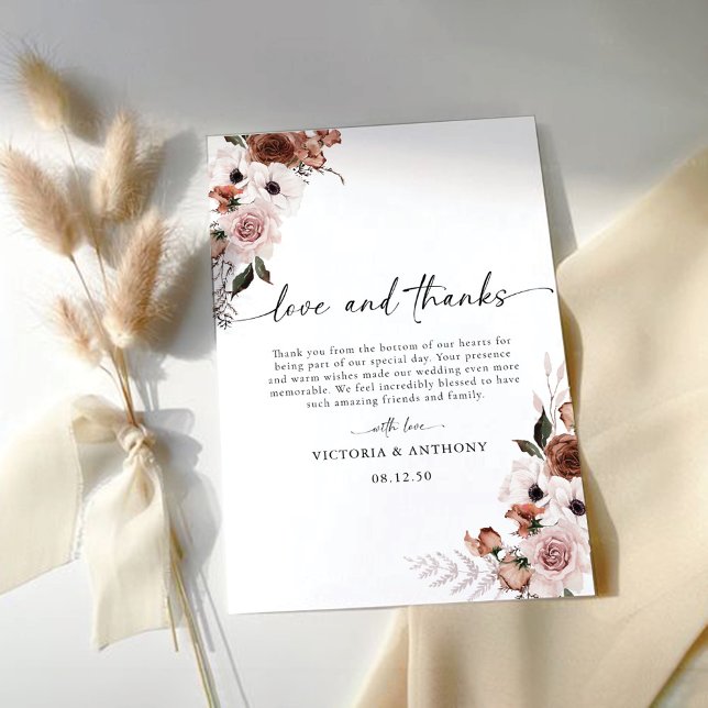 Soie Floral Mariage Merci Cartes (Créateur téléchargé)