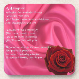 Soie rose et rose rouge - dessous de verre de