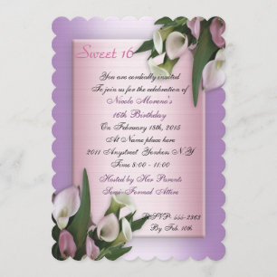 Soignée 16 calla invitation à l'anniversaire d'ann