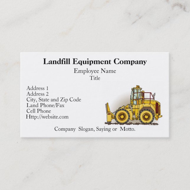 Soil Compactor Business Cards (Front)