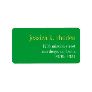 Soild green clean typography modern return address label