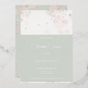 Soin Thé Roses Fête des mariées Foil Invitation