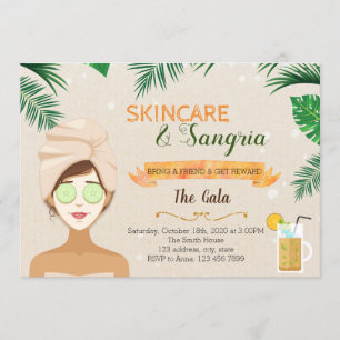 Soins de la peau et invitation à thème Sangria
