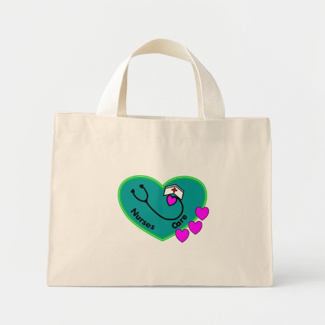 soins infirmiers sac fourre-tout cardiaque turquoi (Devant)