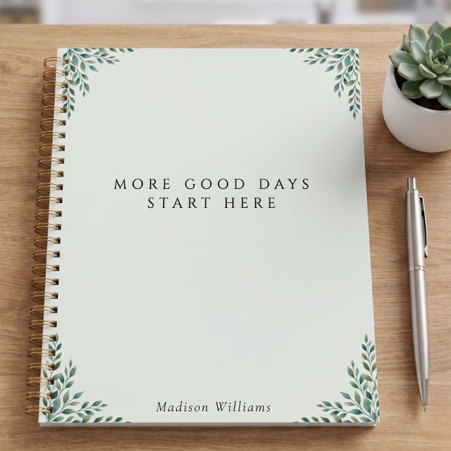 Soins personnels de bien-être botanique vert sauge (Personalized Planner)