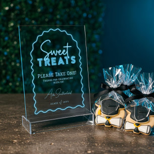 Soins sucrés Fête de Graduation Arch Bleu Neon Wav