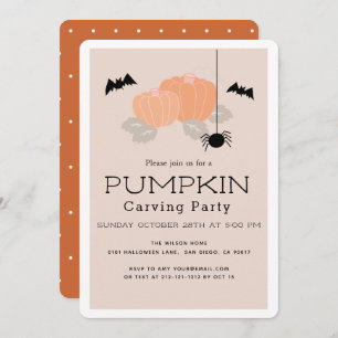 Soirée citrouille Halloween Beige Invitation
