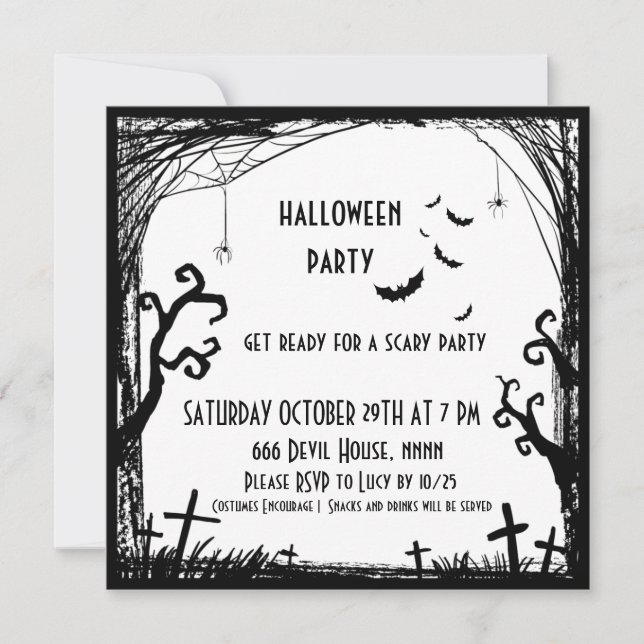 soirée costume enfant halloween invitation (Devant)