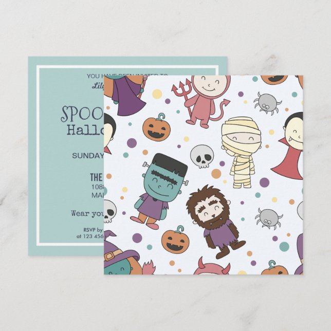 Soirée Costume Halloween Spooktacular | Invitation (Devant / Derrière)