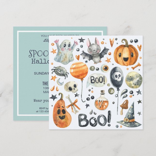 Soirée Costume Halloween Spooktacular | Invitation (Devant / Derrière)