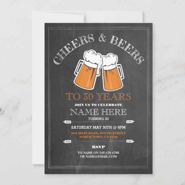 Soirée d'anniversaire 21e 30e Invitation (Devant)