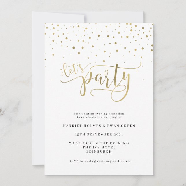 Soirée de fête Mariage Réception Invitation (Devant)