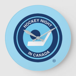 Soirée de hockey au Canada Rétro Logo Horloge