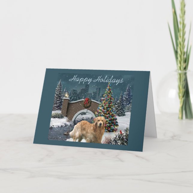 Soirée de la carte de Noël Golden Retriever11 (Devant)