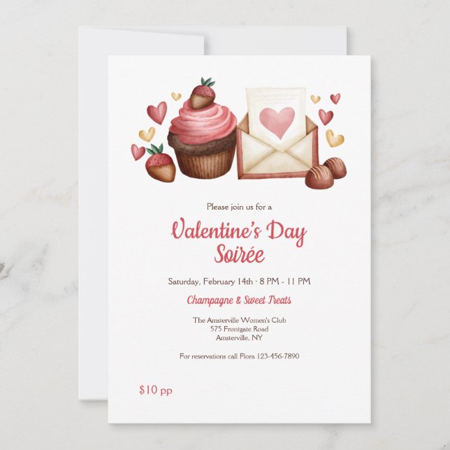 Soirée de la Saint Valentin Invitation (Devant)