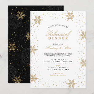 Soirée de Noël Gold & Black Invitation