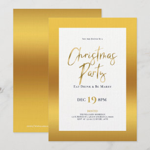 Soirée de typographie de Noël or invitation