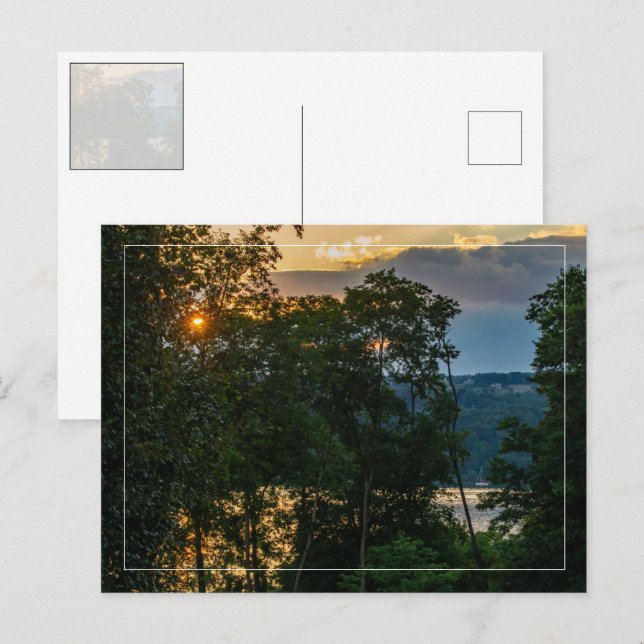 Soirée d'été de la rivière Hudson avec carte posta (Devant / Derrière)