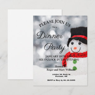 Soirée d'hiver Snowman Invitation